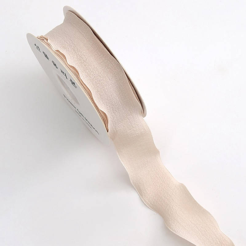 Wstążka materiałowa falowana 4 cm × 10Y – dekoracyjna wstążka florystyczna premium
