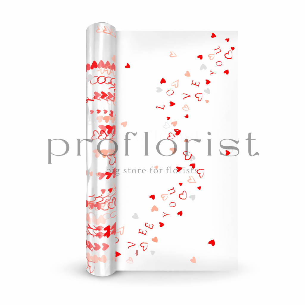 Folia celofan w serduszka - Duża rolka 120 metrów