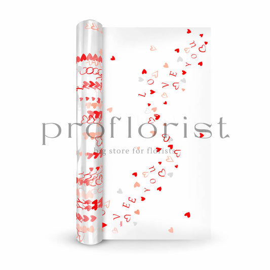 Folia celofan w serduszka - Duża rolka 120 metrów