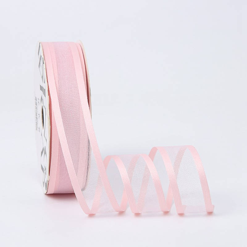 Wstążka tekstylna PREMIUM z transparentnym środkiem - 2.5cm x 20Y