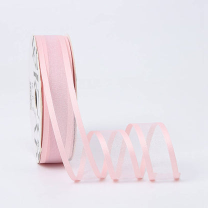 Wstążka tekstylna PREMIUM z transparentnym środkiem - 2.5cm x 20Y