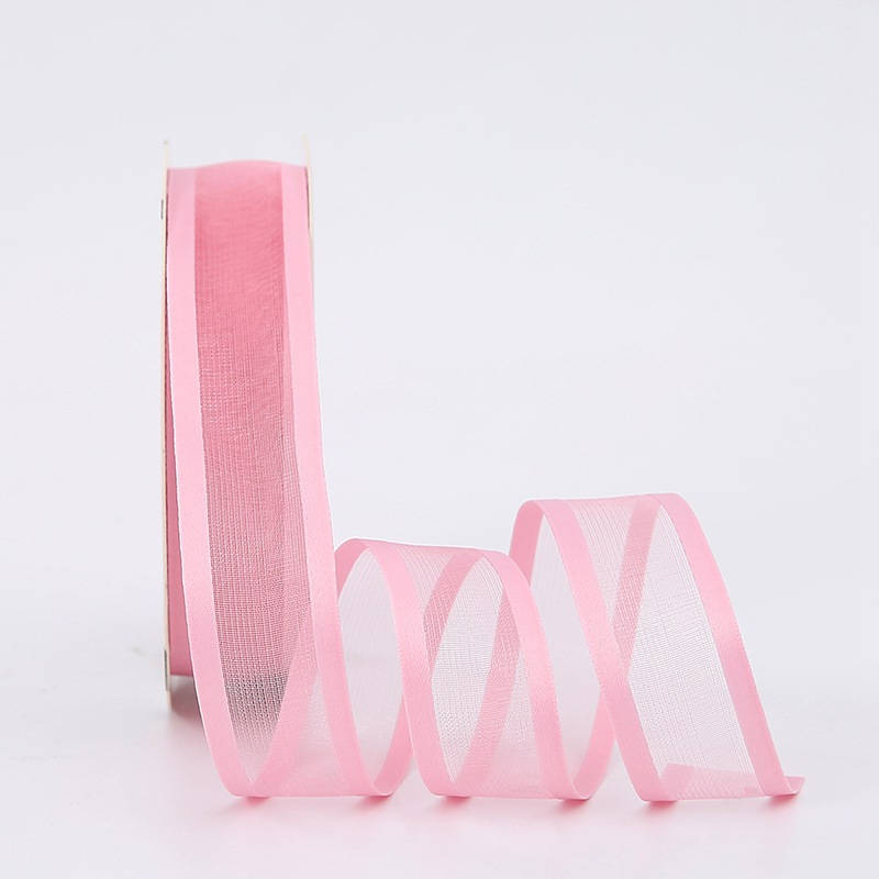 Wstążka tekstylna PREMIUM z transparentnym środkiem - 2.5cm x 20Y
