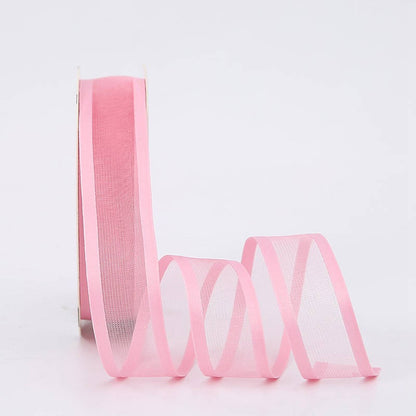 Wstążka tekstylna PREMIUM z transparentnym środkiem - 2.5cm x 20Y