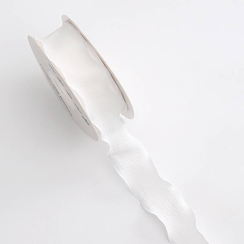 Wstążka materiałowa falowana 4 cm × 10Y – dekoracyjna wstążka florystyczna premium