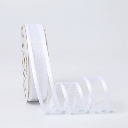 Wstążka tekstylna PREMIUM z transparentnym środkiem - 2.5cm x 20Y